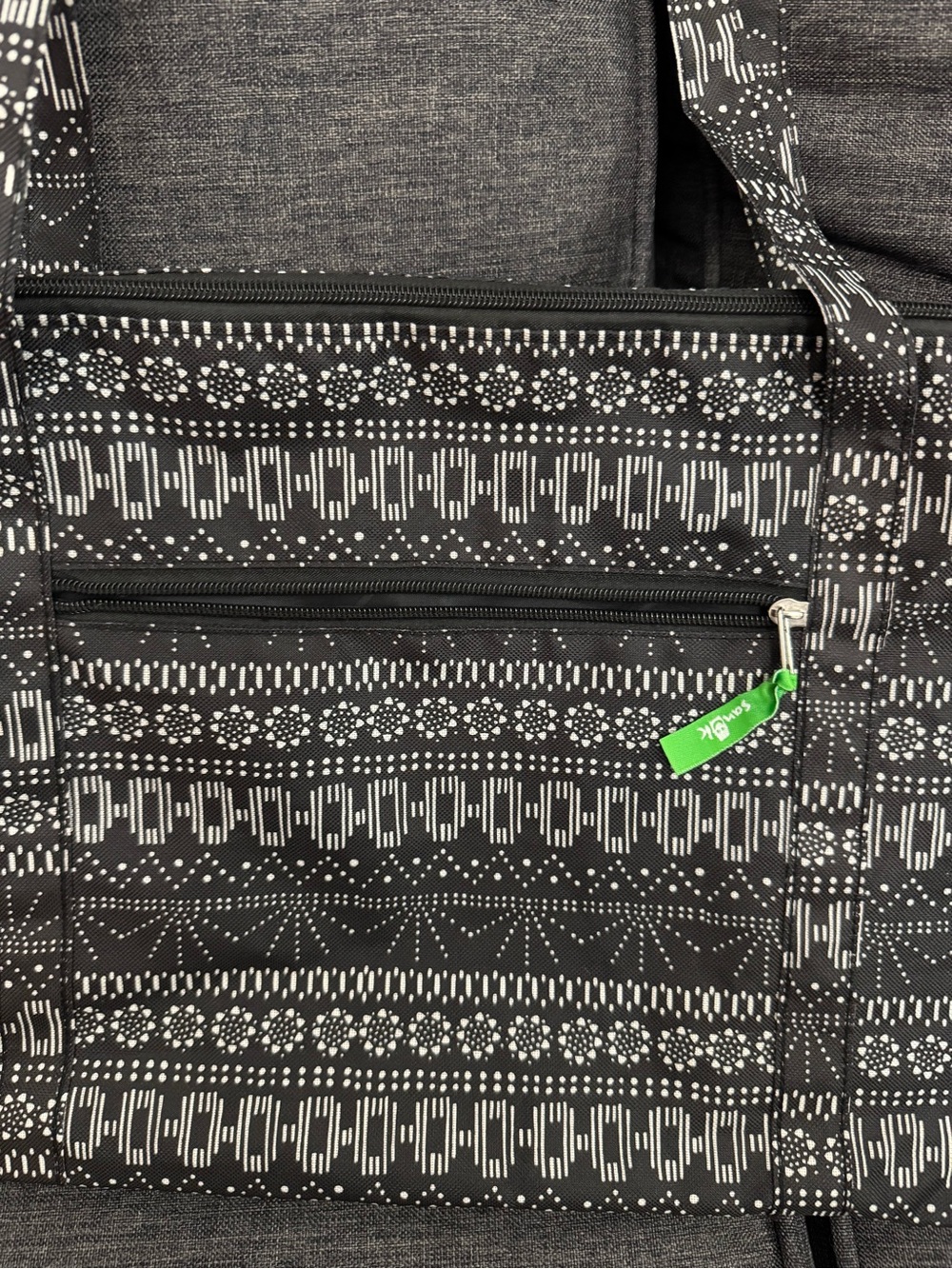 Sanuk x DSW Black and White Tribal Print YogaTote Bag - Picture 2 of 12
